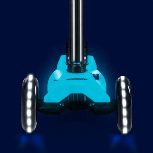 Trotinetă pentru copii cu trei roți Micro Maxi Deluxe Glow LED Plus (MMD377) 50 kg/ Blue photo 4