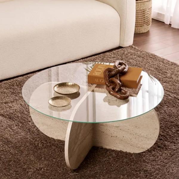 Măsuță de cafea Trendy Aeris GTR008176 Travertine photo 3