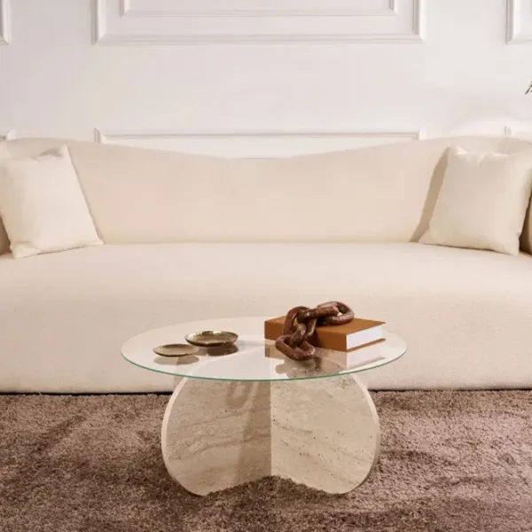 Măsuță de cafea Trendy Aeris GTR008176 Travertine photo 4