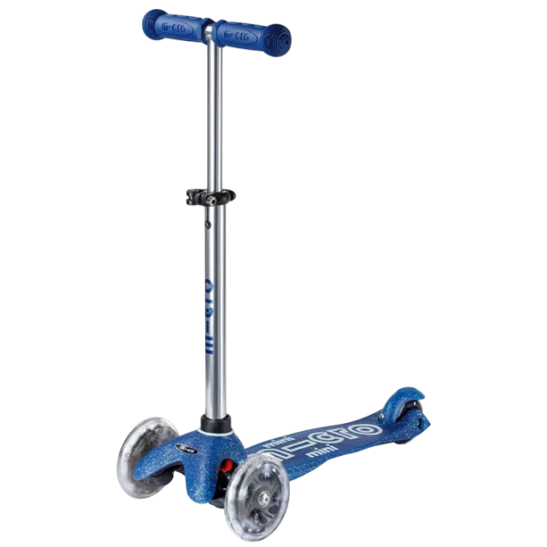 Trotinetă pentru copii cu trei roți Micro Mini Deluxe Foldable LED (MMD219) 50 kg/ Blue photo 1