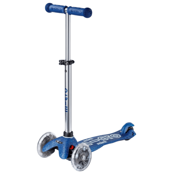 Trotinetă pentru copii cu trei roți Micro Mini Deluxe Foldable LED (MMD219) 50 kg/ Blue photo 1