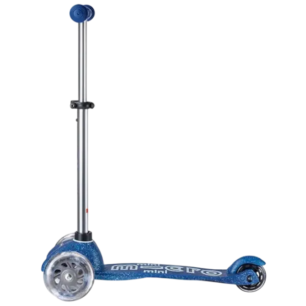 Trotinetă pentru copii cu trei roți Micro Mini Deluxe Foldable LED (MMD219) 50 kg/ Blue photo 2