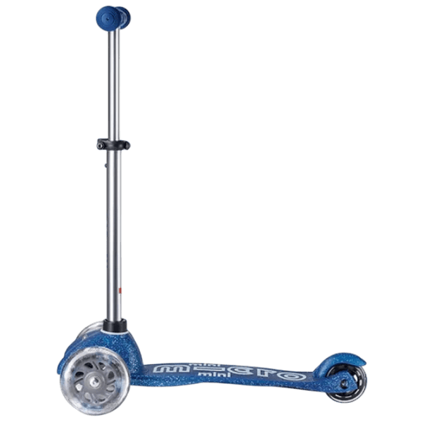 Trotinetă pentru copii cu trei roți Micro Mini Deluxe Foldable LED (MMD219) 50 kg/ Blue photo 2