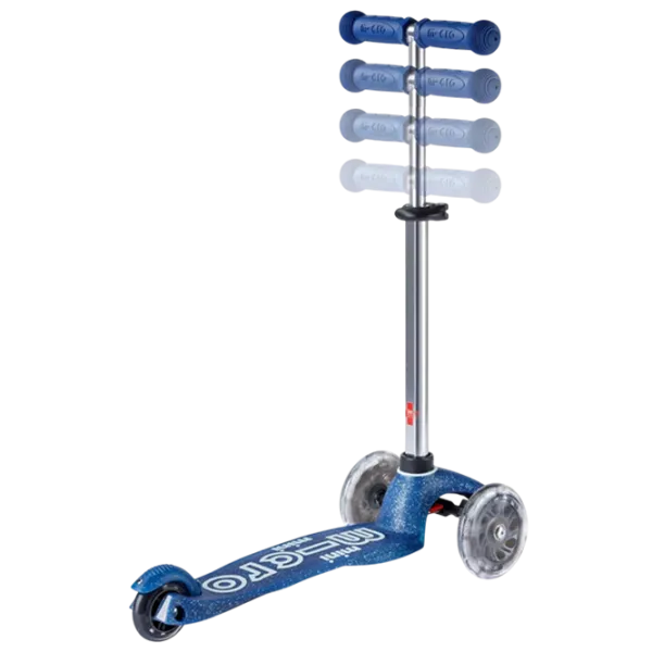 Trotinetă pentru copii cu trei roți Micro Mini Deluxe Foldable LED (MMD219) 50 kg/ Blue photo 5
