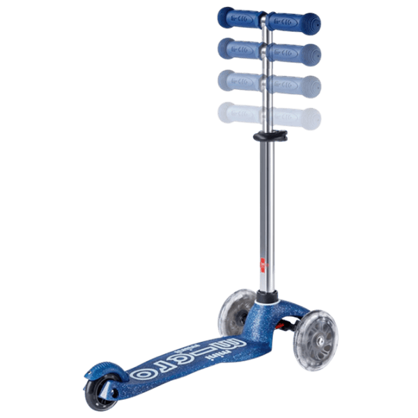 Trotinetă pentru copii cu trei roți Micro Mini Deluxe Foldable LED (MMD219) 50 kg/ Blue photo 5