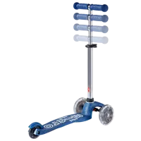 Trotinetă pentru copii cu trei roți Micro Mini Deluxe Foldable LED (MMD219) 50 kg/ Blue photo 5