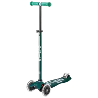 Trotinetă pentru copii cu trei roți Micro Maxi Deluxe ECO LED (MMD170) 50 kg/ Green