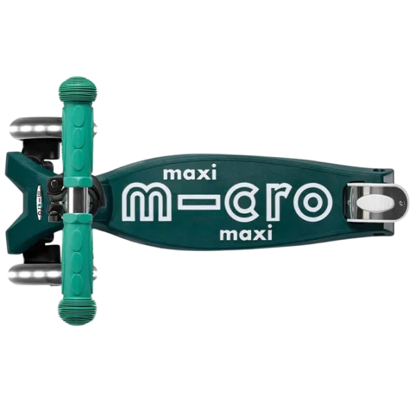 Trotinetă pentru copii cu trei roți Micro Maxi Deluxe ECO LED (MMD170) 50 kg/ Green photo 2