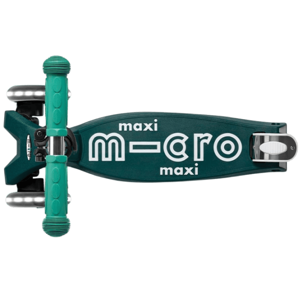 Trotinetă pentru copii cu trei roți Micro Maxi Deluxe ECO LED (MMD170) 50 kg/ Green photo 2