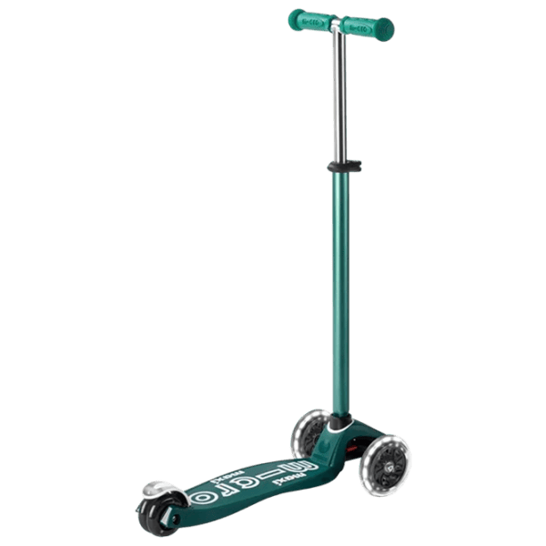 Trotinetă pentru copii cu trei roți Micro Maxi Deluxe ECO LED (MMD170) 50 kg/ Green photo 3