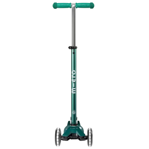 Trotinetă pentru copii cu trei roți Micro Maxi Deluxe ECO LED (MMD170) 50 kg/ Green photo 4