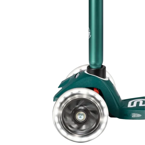 Trotinetă pentru copii cu trei roți Micro Maxi Deluxe ECO LED (MMD170) 50 kg/ Green photo 5