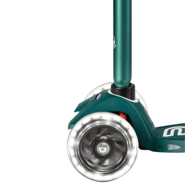 Trotinetă pentru copii cu trei roți Micro Maxi Deluxe ECO LED (MMD170) 50 kg/ Green photo 5