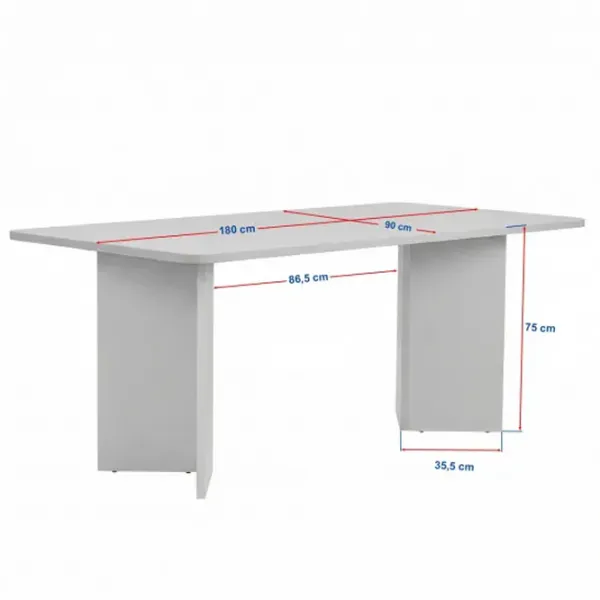 Masă de bucătărie fixă Trendy Linza PAL melaminat/ Wood White photo 7