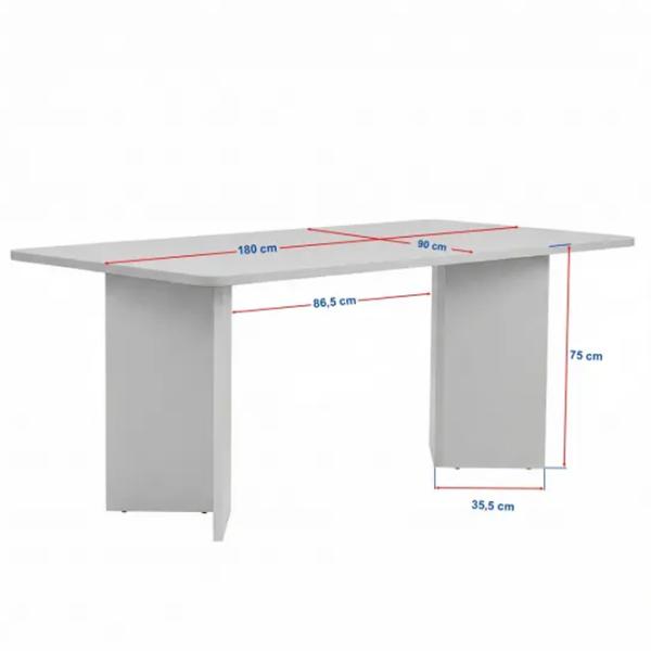 Masă de bucătărie fixă Trendy Linza PAL melaminat/ Wood White photo 7