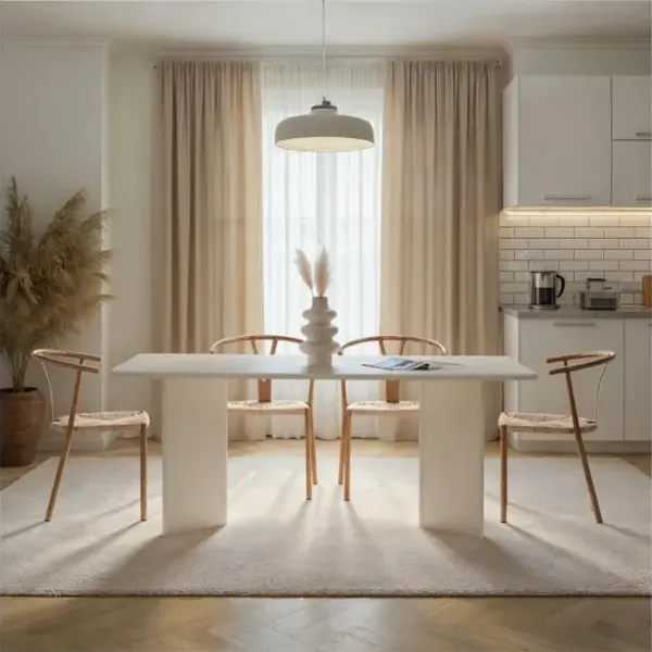 Masă de bucătărie fixă Trendy Linza PAL melaminat/ Wood White photo 9