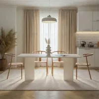 Кухонный стол зафиксированный Trendy Linza Меламиновая ДСП/ Wood White photo 9