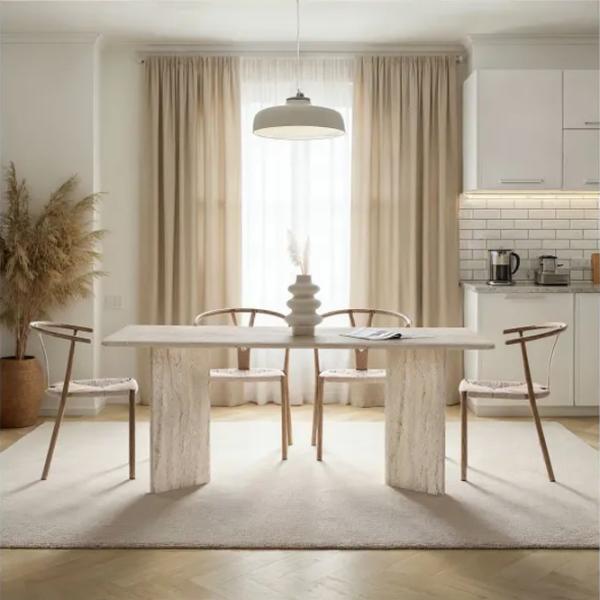 Masă de bucătărie fixă Trendy Linza PAL melaminat/ Travertine photo 9