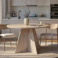 Кухонный стол зафиксированный Trendy Virella Меламиновая ДСП/ Travertine photo 6