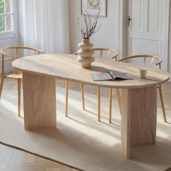Masă de bucătărie fixă Trendy Sablin PAL melaminat/ Travertine photo 9