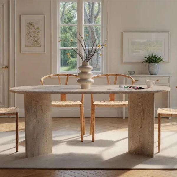Masă de bucătărie fixă Trendy Sablin PAL melaminat/ Travertine photo 10