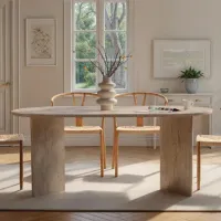 Кухонный стол зафиксированный Trendy Sablin Меламиновая ДСП/ Travertine photo 10