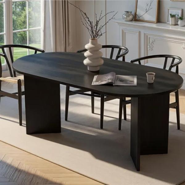 Masă de bucătărie fixă Trendy Sablin PAL melaminat/ Wood Black photo 9