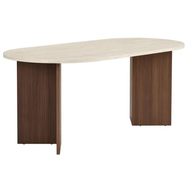 Masă de bucătărie fixă Trendy Sablin PAL melaminat/ Travertine photo 3
