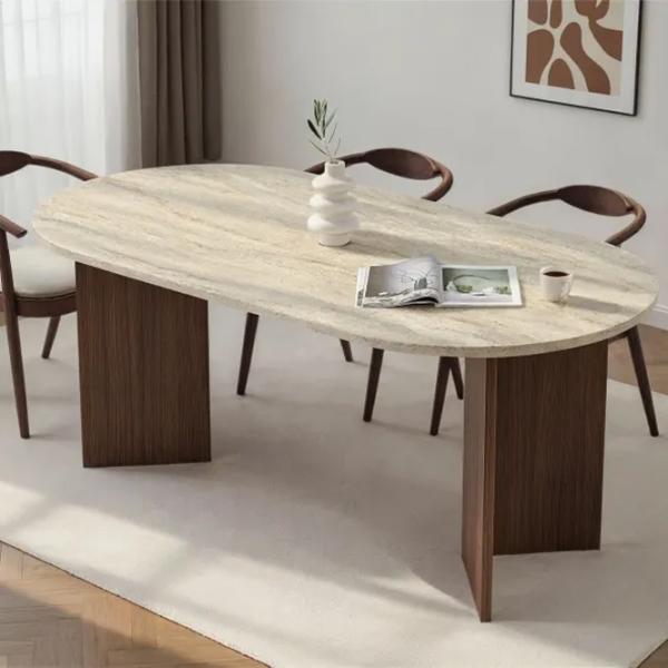 Masă de bucătărie fixă Trendy Sablin PAL melaminat/ Travertine photo 9