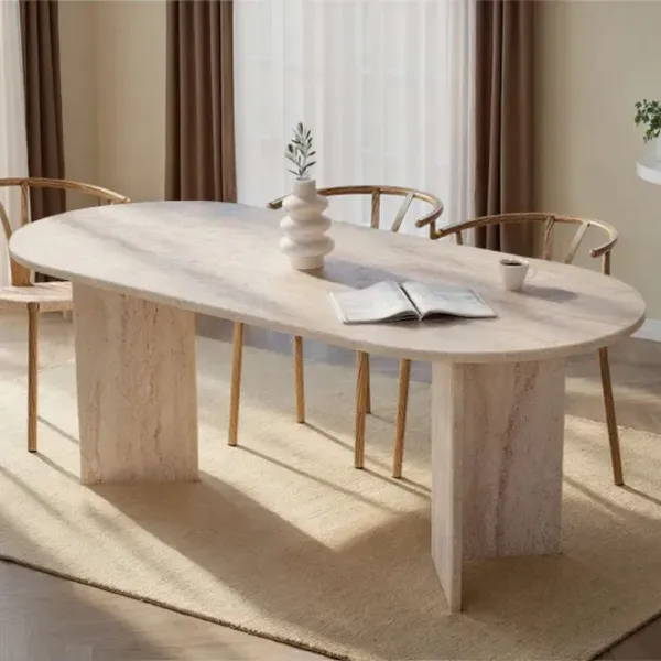 Masă de bucătărie fixă Trendy Sabella PAL melaminat/ Travertine photo 8