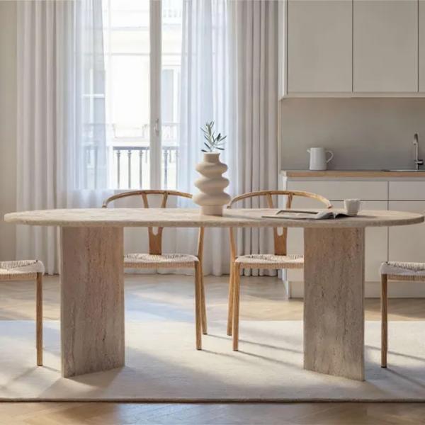 Masă de bucătărie fixă Trendy Sabella PAL melaminat/ Travertine photo 9