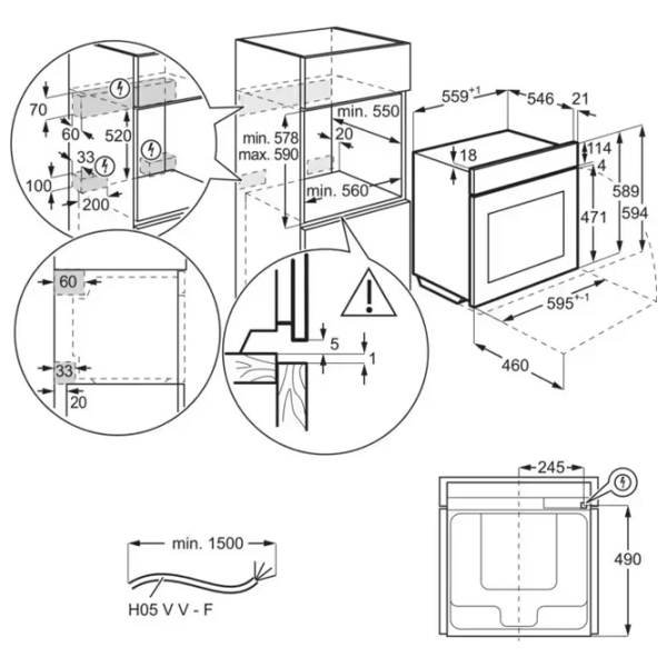Cuptor încorporabil AEG TA5PB531AB 3500 W/ Black photo 4