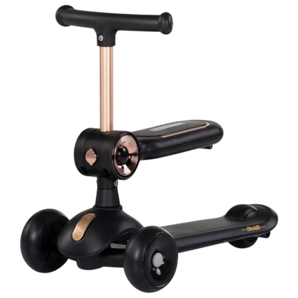 Trotinetă pentru copii cu trei roți Chipolino Bloomi (DSBLO0261BK) 50 kg/ Black photo 2