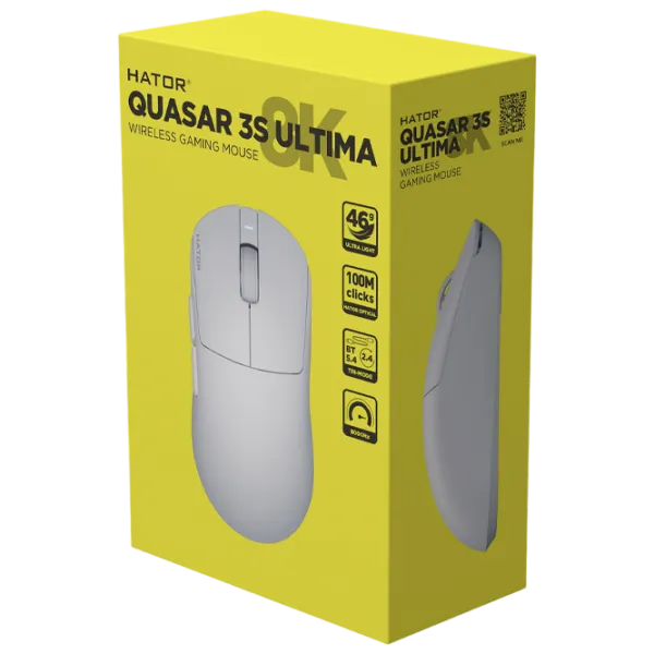 Mouse Hator Quasar 3S ULTIMA 8K USB / White photo 7