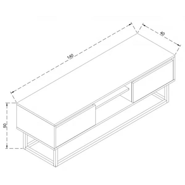 Тумба под телевизор Trendy Laxus 50 x 140 x 40см / ДСП photo 4