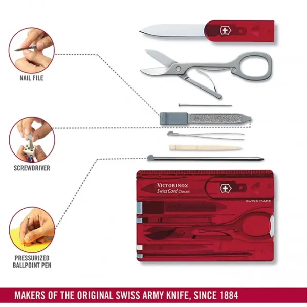 Multitool Victorinox Swisscard Camping / Oțel inoxidabil photo 4