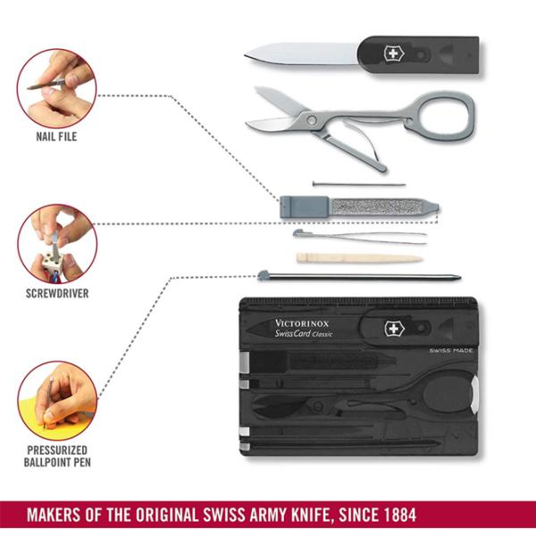 Multitool Victorinox Swiss Card Classic Camping / Oțel inoxidabil photo 4
