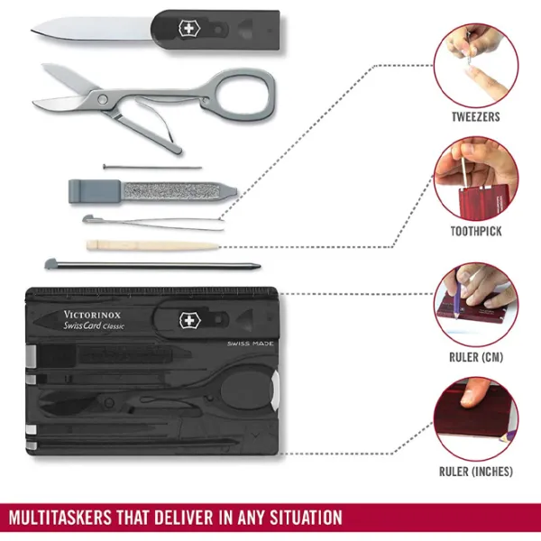 Multitool Victorinox Swiss Card Classic Camping / Oțel inoxidabil photo 6