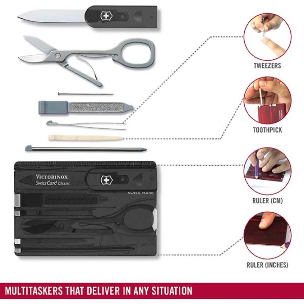 Multitool Victorinox Swiss Card Classic Camping / Oțel inoxidabil photo 6