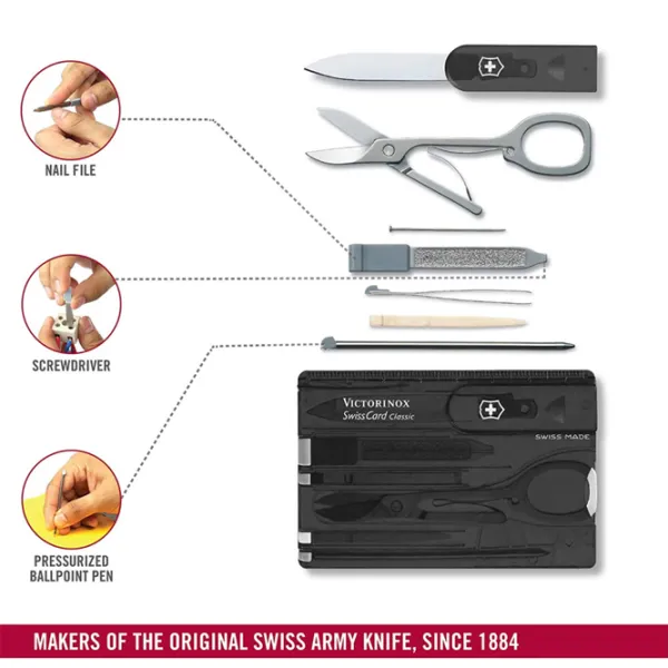 Multitool Victorinox Swiss Card Classic Camping / Oțel inoxidabil photo 4