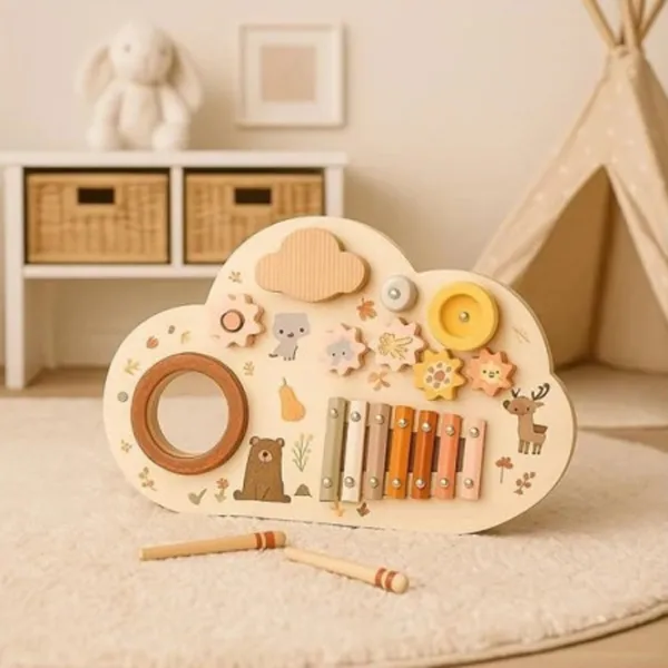Busy board Baby Mix Animals Wood Montessori 1+ photo 2
