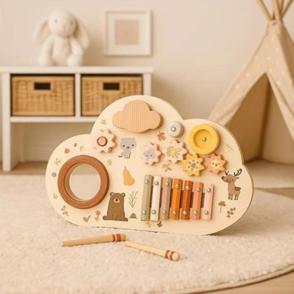 Busy board Baby Mix Animals Wood Montessori 1+ photo 2