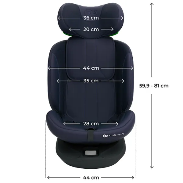 Scaun auto KinderKraft I-GROW 2 PLUS  0 luni - 12 ani / 36 kg / Green photo 8