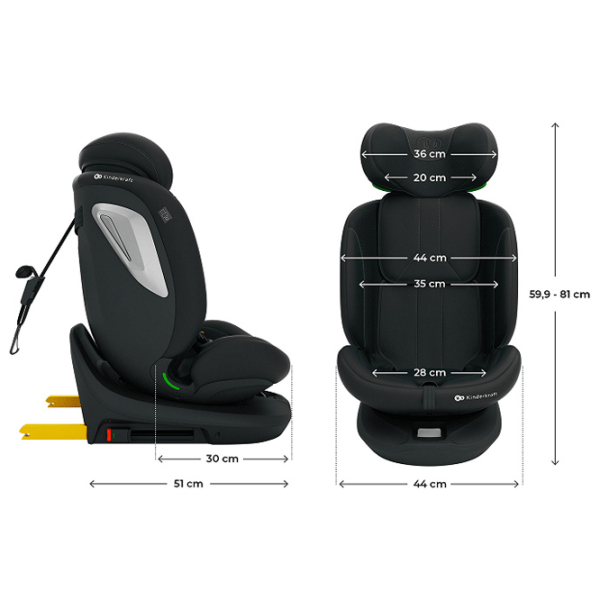 Scaun auto KinderKraft I-GROW 2 PLUS  0 luni - 12 ani / 36 kg / Black photo 5