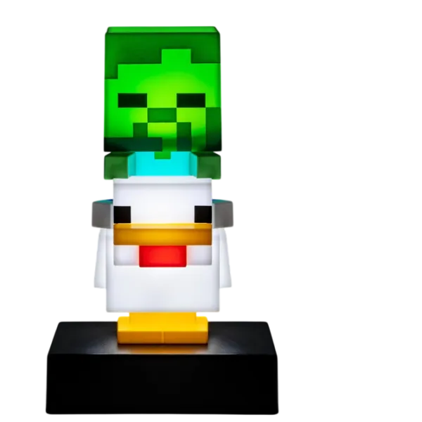 Lampă LED Paladone Minecraft Chicken Jockey Icon White photo 2