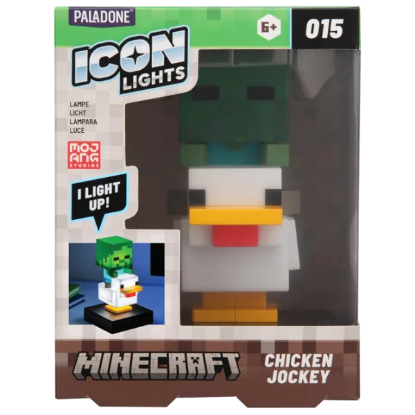 Lampă LED Paladone Minecraft Chicken Jockey Icon White photo 3
