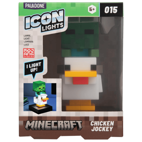Lampă LED Paladone Minecraft Chicken Jockey Icon White photo 3