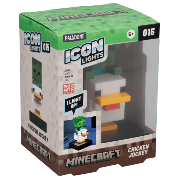 Lampă LED Paladone Minecraft Chicken Jockey Icon White photo 4