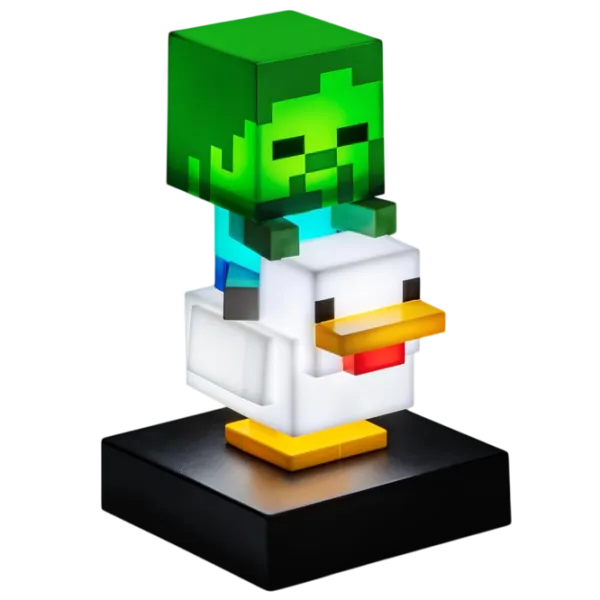 Lampă LED Paladone Minecraft Chicken Jockey Icon White photo 5