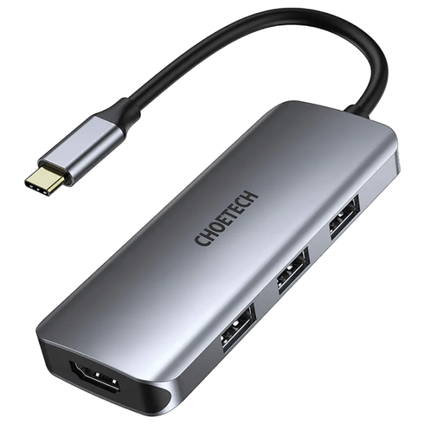 Adaptor Choetech HUB-M19 USB Type-C / Gray photo 1
